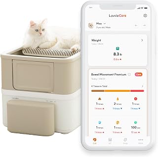 LavvieBox Smart Cat Litter Box with App Weight Tracking, Odor Eliminator, Non Self-Cleaning