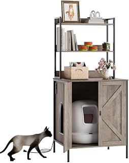 Wooden Cat Litter Enclosure with Doors, Vents and Cable Cutout