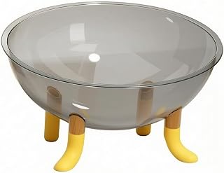 Raised Cat Bed with Transparent Sleeping Chamber and Legs, Open-top, Sturdy, for Home Use, Yellow Legs
