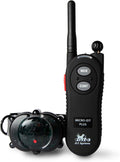 Compact waterproof remote dog training collar with handheld transmitter