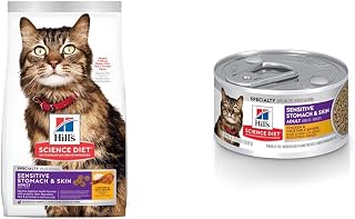Hill's Science Diet Adult Dry Cat Food, Sensitive Stomach and Skin