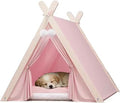 Pet Teepee Tent, Washable, Portable, with Thick Mat, Pink, for Pets Up to 20 lbs