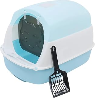 Large Enclosed Cat Litter Box with Dual Entry and Odor Filter