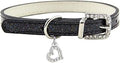 Bling Love Heart Crystal Pet Collar, Soft Leather, for Dogs and Cats
