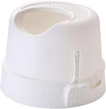 Top-Entry Cat Litter Box with Scoop, Splash-Proof, Round Detachable Tray, PP Material, Style C