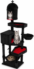 83-inch tall gothic cat tree with two condos