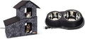 K&H Pet Products Two-Story Outdoor Multi-Kitty Shelter with Dining Room and Heated Thermo-Kitty Cafe, Gray Leaf