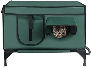 Heated Outdoor Cat House, Waterproof, with Auto-Heating Pad