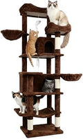 Multi-Level Large Cat Tree, 68 Inch, with 4 Scratching Posts, 2 Perches, 2 Caves and Hammock