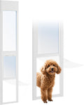 Black aluminum frame sliding glass door pet door insert with lockable flap