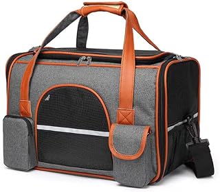 Pet Carrier Handbag with Anti-Collapse Design and Storage Pockets, Dark Grey, S