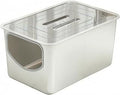 Stainless Steel Cat Litter Tray with Lid, Front Opening