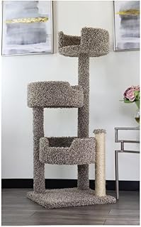 HomeStock Real Wood Multi-Level Cat Tree Tower with Scratching Posts for Large Cats