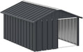 Anthracite galvanized steel outdoor dog kennel with utility roof
