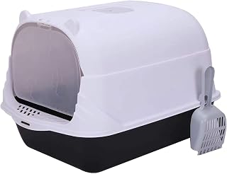 Large Enclosed Cat Litter Box with Lid, Free Shovel Included