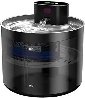 Battery Powered Pet Water Fountain, UV Sterilizing Automatic Dispenser, Wireless Induction