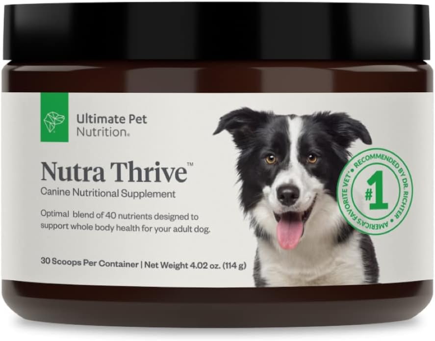Three containers of canine multivitamin powder with scoop – view 3