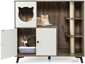 Cat Litter Box Enclosure with Scratching Posts and Cat Condo