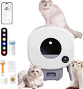 Smart Automatic Self-Cleaning Cat Litter Box, 95L Capacity, App Control, Odor Control, Safety Sensors, with Mat and Garbage
