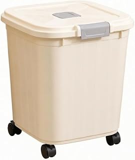 Airtight Pet Food Storage Container with Portion Cup, Secure Closure, for Kitchen, Gray Buckle