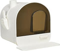 Lidded Enclosed Cat Litter Box with Tray, Scoop and Filter