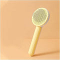 Self-Cleaning Cat and Dog Hair Removal Brush Comb, White Dinosaur Doodle