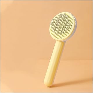 Self-Cleaning Cat and Dog Hair Removal Brush Comb, White Dinosaur Doodle