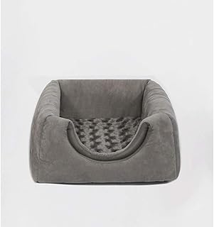 Folding Dual-Use Plush Pet Sofa Bed, Washable, Gray