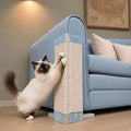Modern Cat Scratching Post with Sisal Rope, Blue Wood Base, Vertical