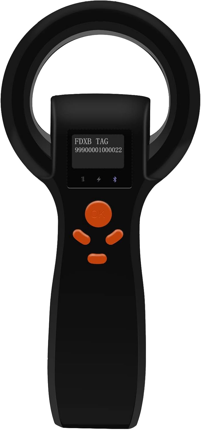 Handheld universal pet microchip scanner with display screen