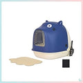Fully Enclosed Cat Litter Box, Large, Easy to Clean, Blue