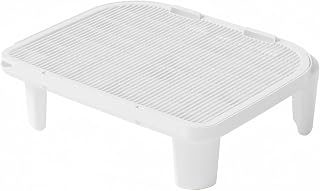Litter Catcher Mat with Grate Surface and Collection Layer, White, 15CM