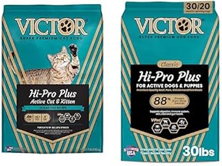 VICTOR Hi-Pro Plus Active Adult Cat and Kitten Dry Kibble, Super Premium Cat and Dog Food, 15 lb or 30 lb
