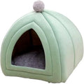 Triangle Semi-Closed Warm Cat House, Non-Deformable Pet Bed, Black, Medium