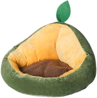 Avocado-Shaped Pet Nest with Removable Mat, Semi-Enclosed Winter Bed