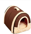 2-in-1 Foldable Cave-Shape Pet Bed for Cats and Small Dogs
