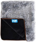 Paw Brands PupProtector Waterproof Faux Fur Washable Dog Throw Blanket, 80 x 62 x 2 Inch, Charcoal Grey