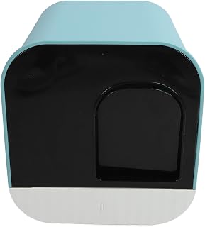 Enclosed Cat Litter Box with Dual Entry and Drawer, Blue