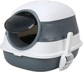 Enclosed Foldable Cat Litter Box with Lid, Splash-Proof, TPE