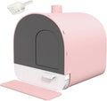 Hooded Cat Litter Box with Drawer Tray, Scoop, Mat and Odor Filter for Kittens