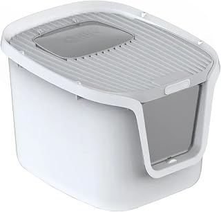 Large Cat Litter Box with Lift Cover and Multi-Way Entry