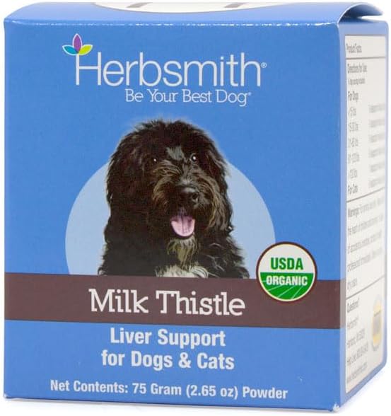 Jar of organic milk thistle powder for dogs and cats – view 2