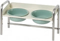 Adjustable Raised Cat Bowl Set with Rack, Anti-Slip, Tip-Resistant, 15 cm