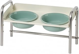 Adjustable Raised Cat Bowl Set with Rack, Anti-Slip, Tip-Resistant, 15 cm