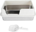 Stainless Steel Litter Box with High Sides, Anti-Splashing, Small