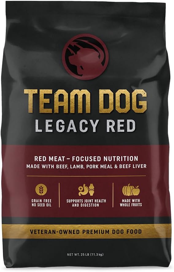 25 lb bag of grain-free red meat dry dog food with beef and lamb