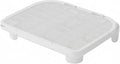 Litter Mat with Grid Pattern and Raised Border, White, 9CM