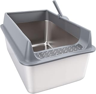 High-Sided Semi-Enclosed Cat Litter Box