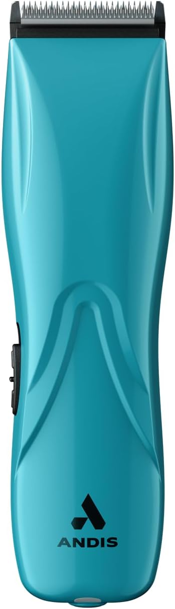 Teal cordless pet clipper with attachment combs