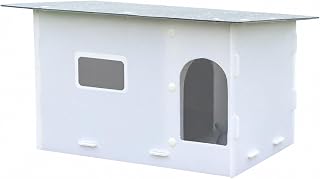 Outdoor Cat Shelter with Raised Base, Waterproof Rainproof Pod, for Yard and Patio